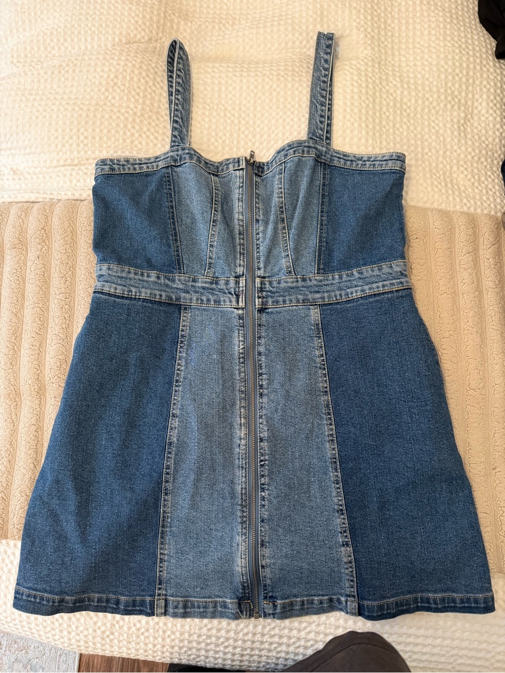 wild fable Two-Tone Blue Denim Mini Dress